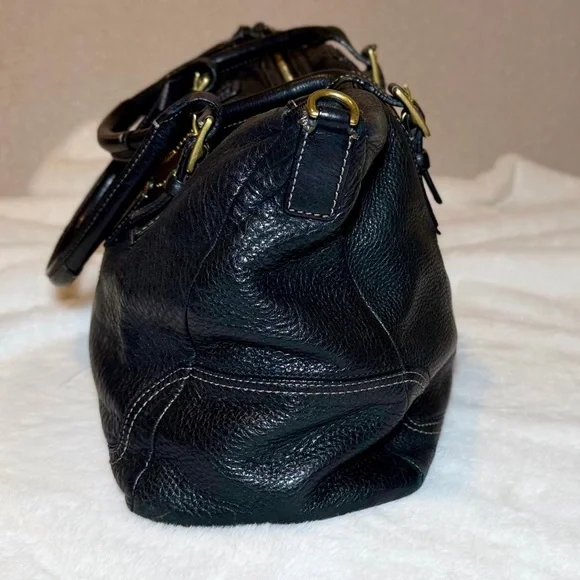 Coach Hamilton Large Black Leather Satchel Bag F12444 - Picture 6 of 11